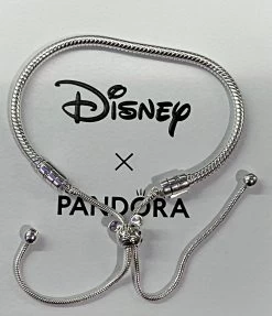 Pandora Disney Silver Mickey With Castle BoloSnake Bracelet