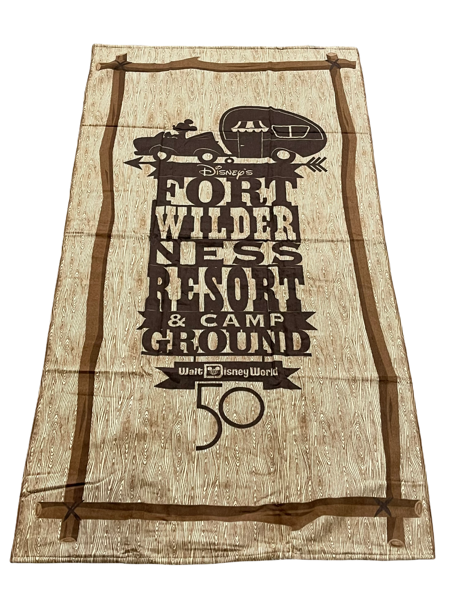 Disney Fort Wilderness Campground Mickey 50th Anniversary Beach Towel 3 Disney Fort Wilderness Campground Mickey 50th Anniversary Beach Towel