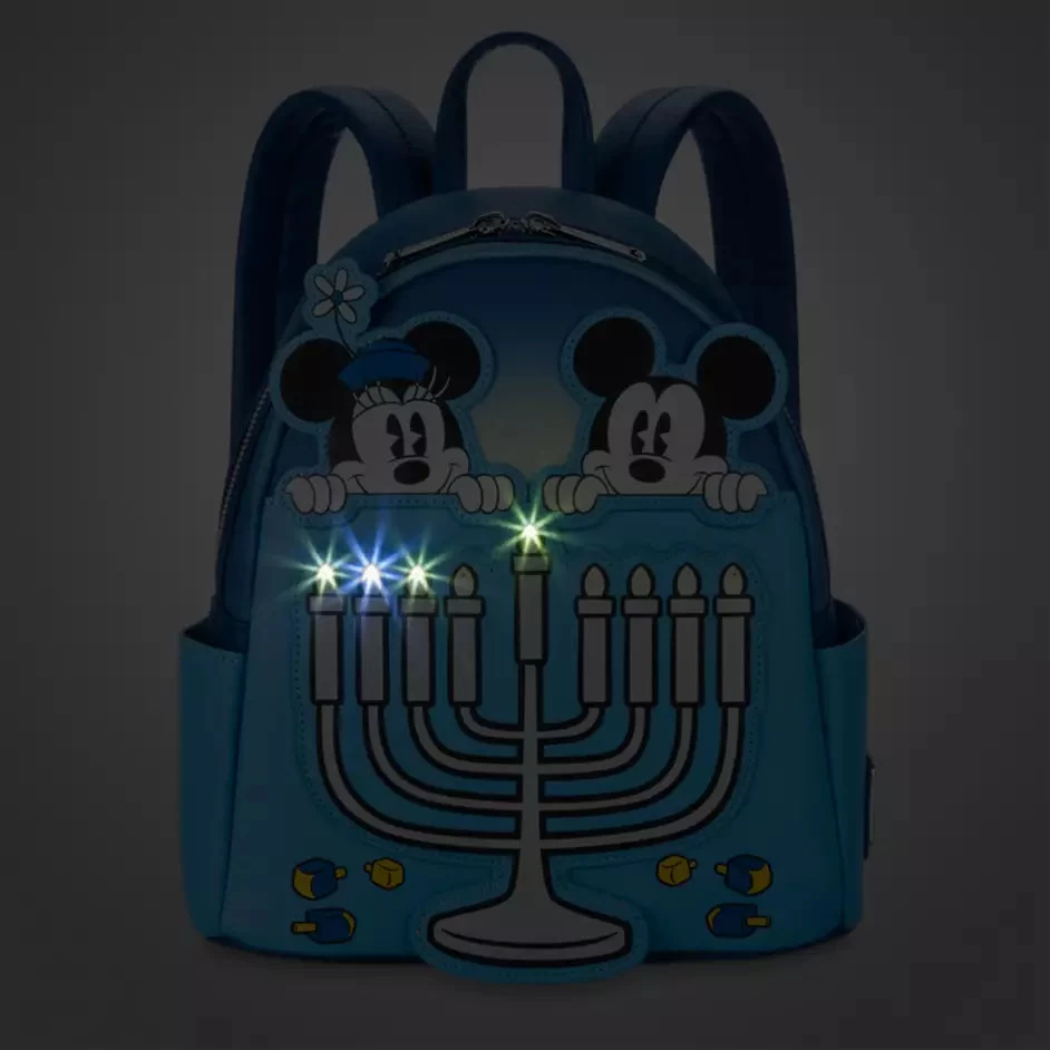 Mickey And Minnie Mouse Hanukkah Light-Up Loungefly Mini Backpack 4 Mickey And Minnie Mouse Hanukkah Light-Up Loungefly Mini Backpack - Image 2