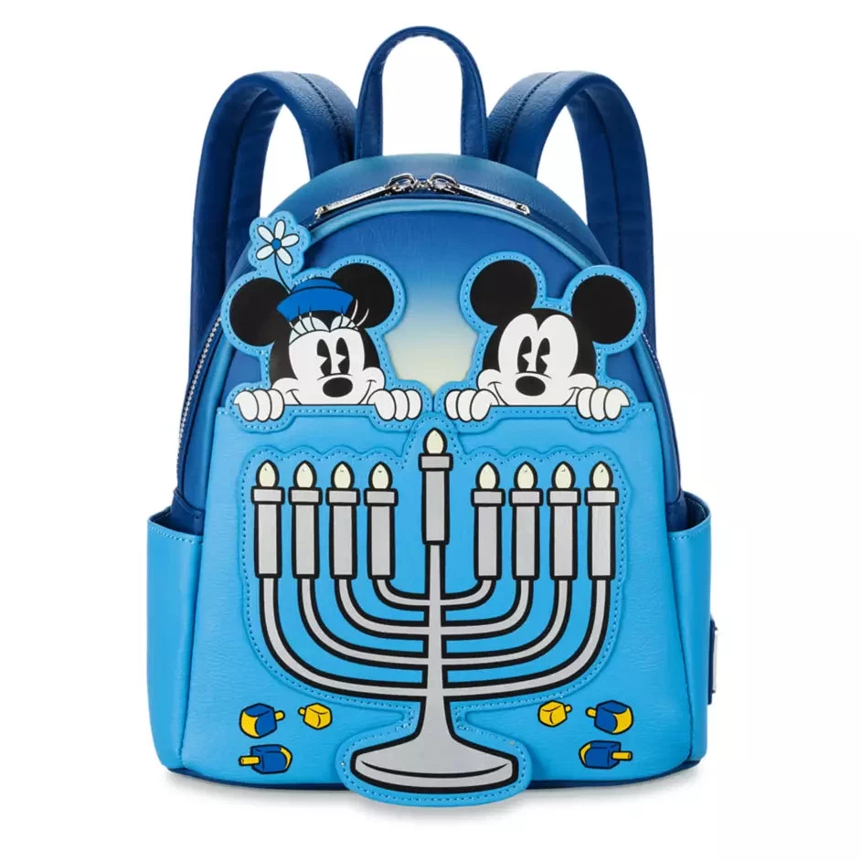 Mickey And Minnie Mouse Hanukkah Light-Up Loungefly Mini Backpack 3 Mickey And Minnie Mouse Hanukkah Light-Up Loungefly Mini Backpack