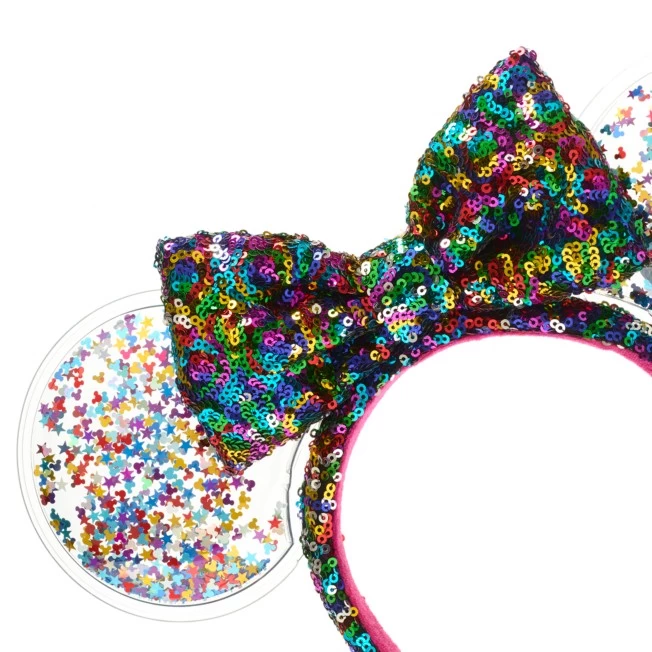 Disney Celebrate Rainbow Confetti Sequin Minnie Ear Headband 4 Disney Celebrate Rainbow Confetti Sequin Minnie Ear Headband - Image 2
