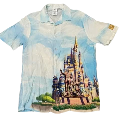 Walt Disney World 50th Anniversary Castle Button Woven Shirt