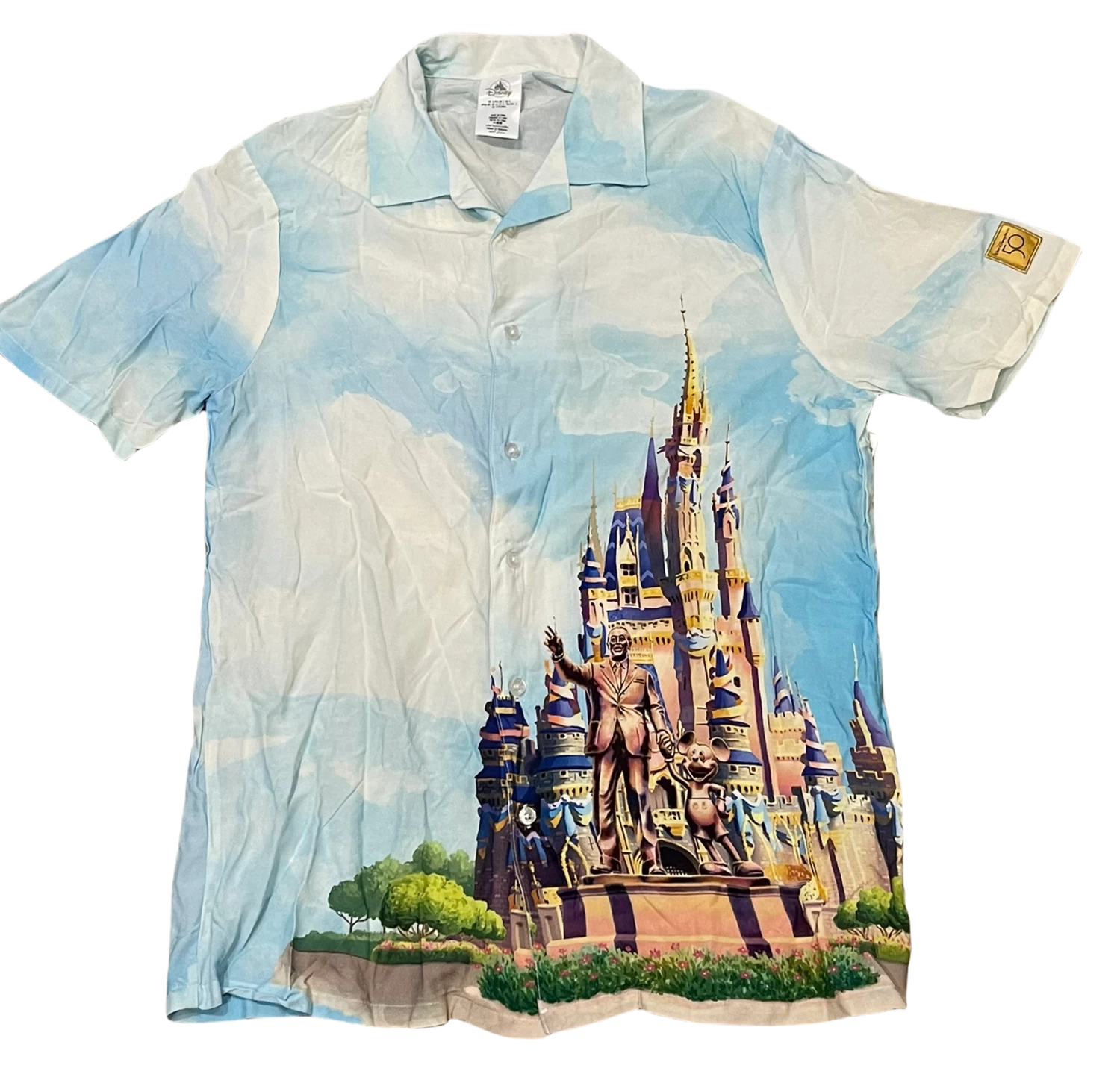 Walt Disney World 50th Anniversary Castle Button Woven Shirt 3 Walt Disney World 50th Anniversary Castle Button Woven Shirt