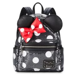 Disney Parks Sequin Minnie Mouse Loungefly Backpack Polka Dots