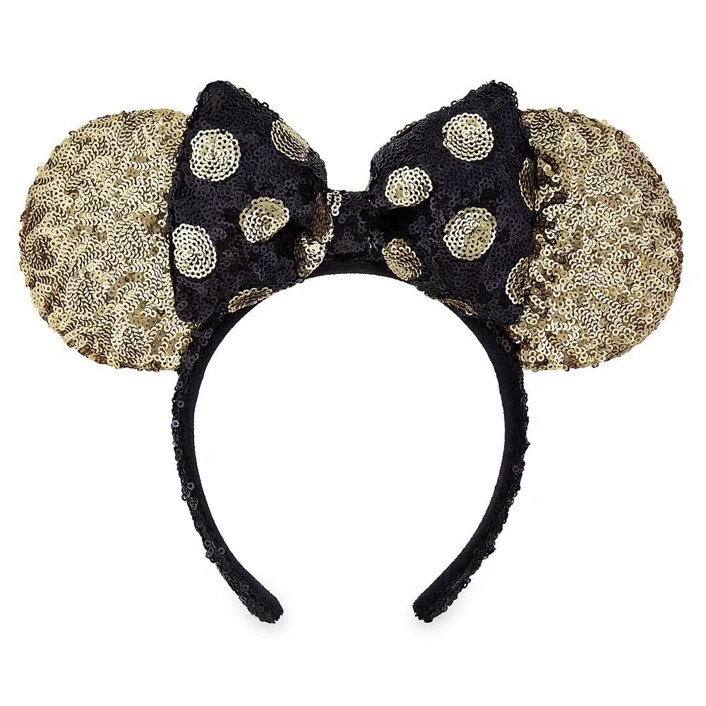 Disney Minnie Mouse Gold Sequined Ear Headband 3 Disney Minnie Mouse Gold Sequined Ear Headband