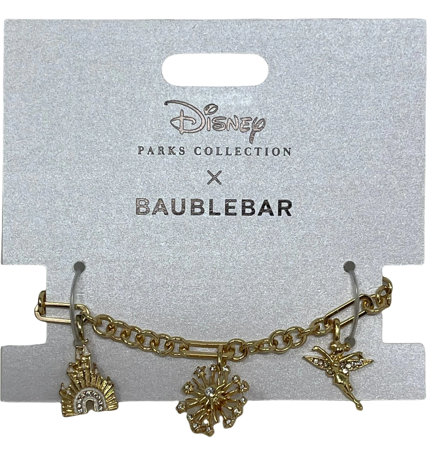 Walt Disney World 50th Anniversary Castle Tinker Bell Charm Baublebar Bracelet 3 Walt Disney World 50th Anniversary Castle Tinker Bell Charm Baublebar Bracelet