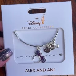 Disney Minnie Mouse Ear Headband Bangle By Alex And Ani – Purple