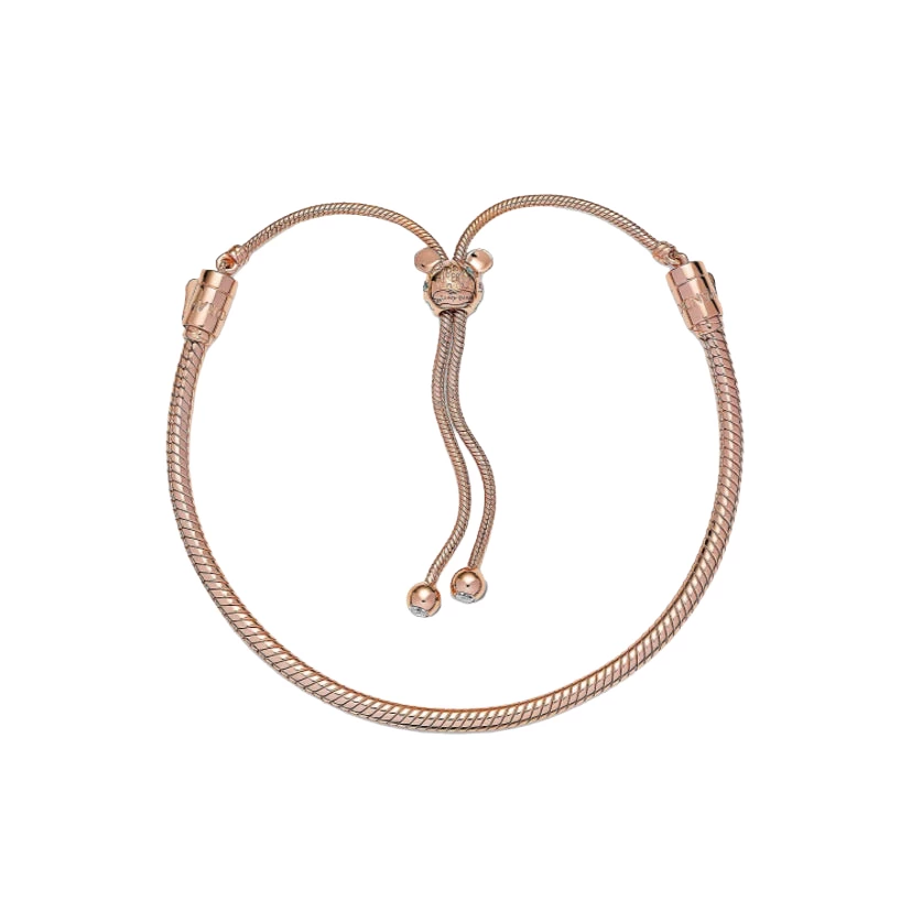 Pandora Disney- Rose Gold Mickey Mouse Slider Bracelet - Disney Parks Exclusive 3 Pandora Disney- Rose Gold Mickey Mouse Slider Bracelet - Disney Parks Exclusive