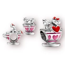 Pandora Disney- Mickey Mouse & Minnie Mouse Teacup Charm- Disney Parks Exclusive