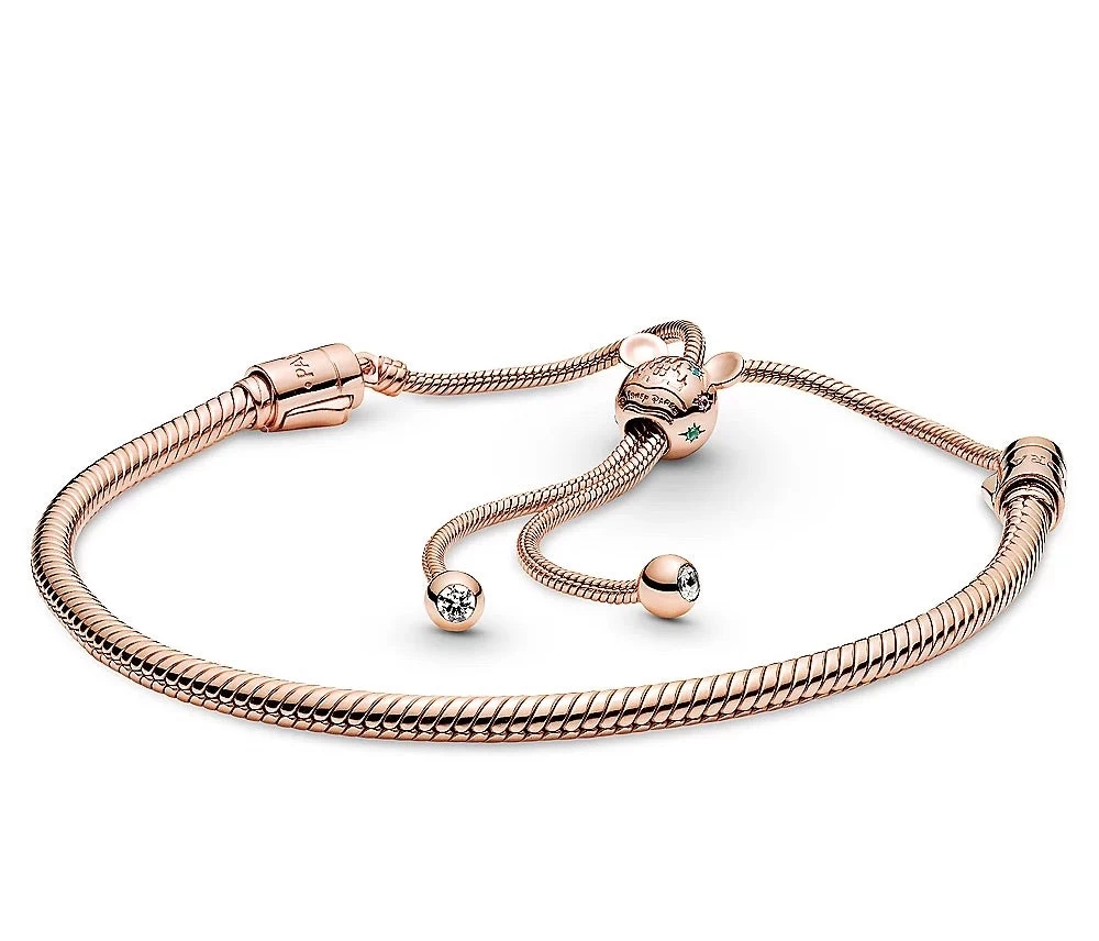 Pandora Disney- Rose Gold Mickey Mouse Slider Bracelet - Disney Parks Exclusive 5 Pandora Disney- Rose Gold Mickey Mouse Slider Bracelet - Disney Parks Exclusive - Image 3