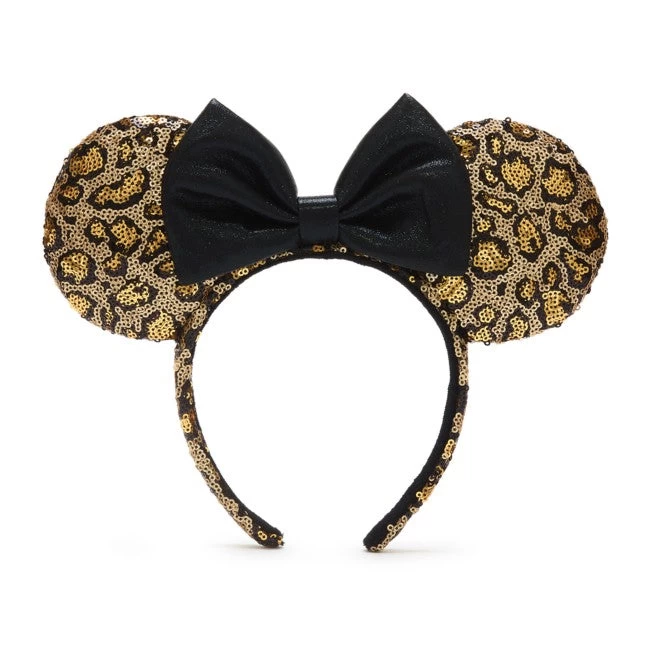 Disney Leopard Sequin Minnie Mouse Ear Headband For Adults 3 Disney Leopard Sequin Minnie Mouse Ear Headband For Adults