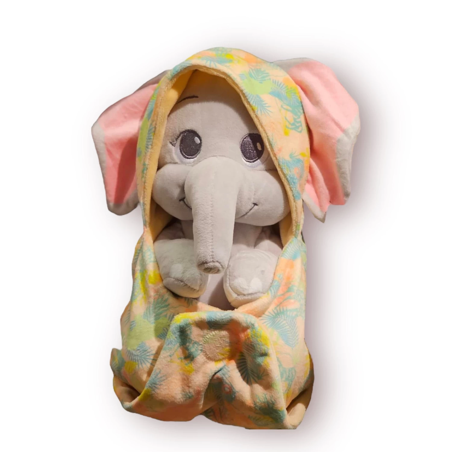 Disney Babies Elephant Plush In Hooded Blanket Pouch 3 Disney Babies Elephant Plush In Hooded Blanket Pouch