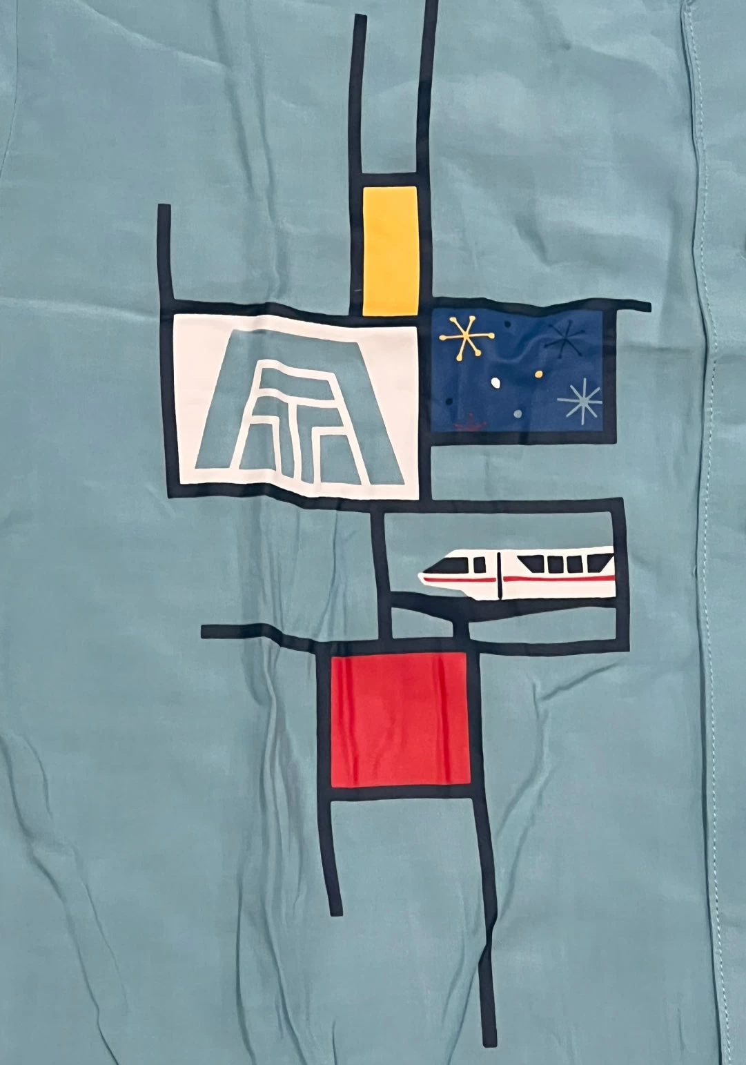 Disney World 50th Anniversary Contemporary Resort Woven Button Shirt 4 Disney World 50th Anniversary Contemporary Resort Woven Button Shirt - Image 2