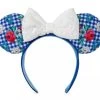 Disney Floral Cottage Blue Gingham Checkered Minnie Ear Headband With White Eyelet Bow -Disney Magic Shop image c0b0dc6e 7b3e 47ad 83f8 21a92eef2ae0