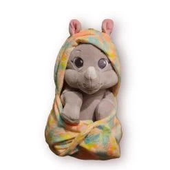 Disney Babies Rhino Plush In Hooded Blanket Pouch